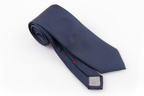 Cravatta artigianale sartoria fatta a mano blu